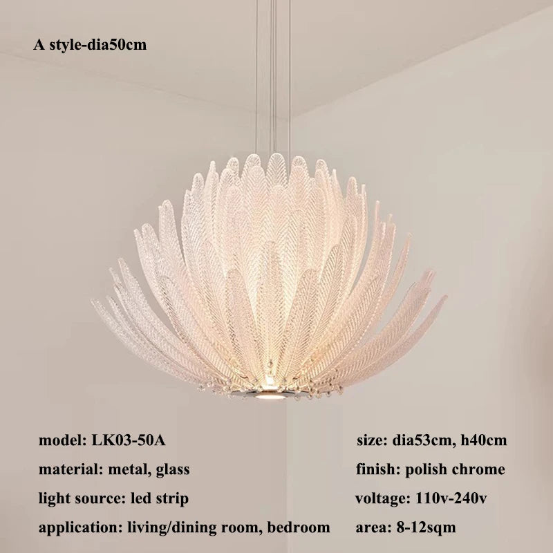 French Luxury Living Room Restaurant Pendant Lights Bedroom Hotel Villa High-end Crystal LED Chandelier Home Decor Lamps Fixture