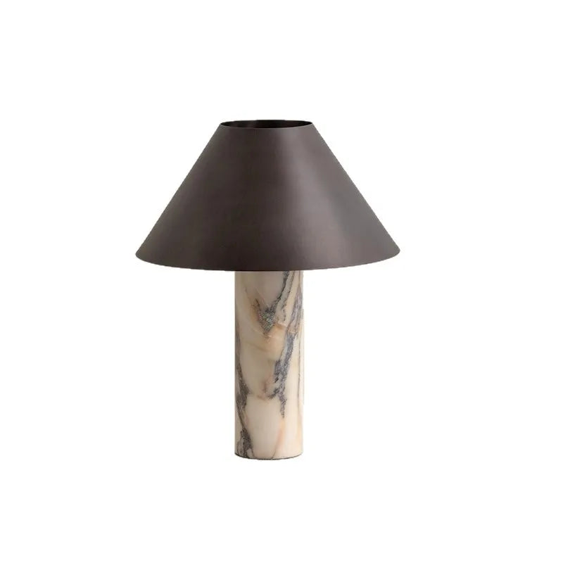 Italian Designer Natural Marble Table Lamp - Luxury Stone Side Light for Living Room