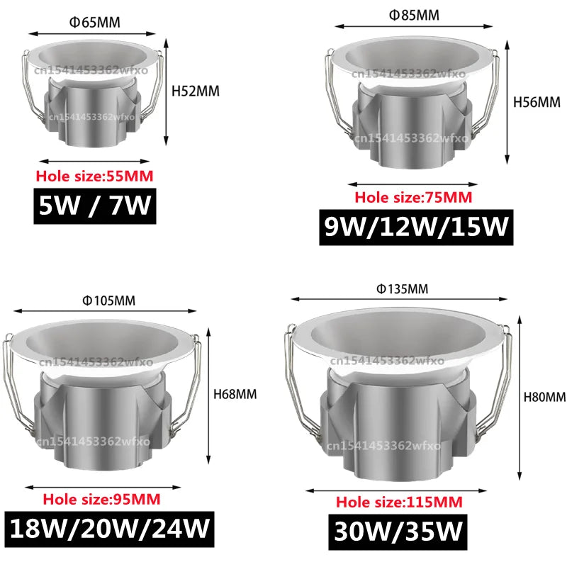 IP65 Waterproof LED Bathroom Downlight - Recessed COB Spotlight for Shower