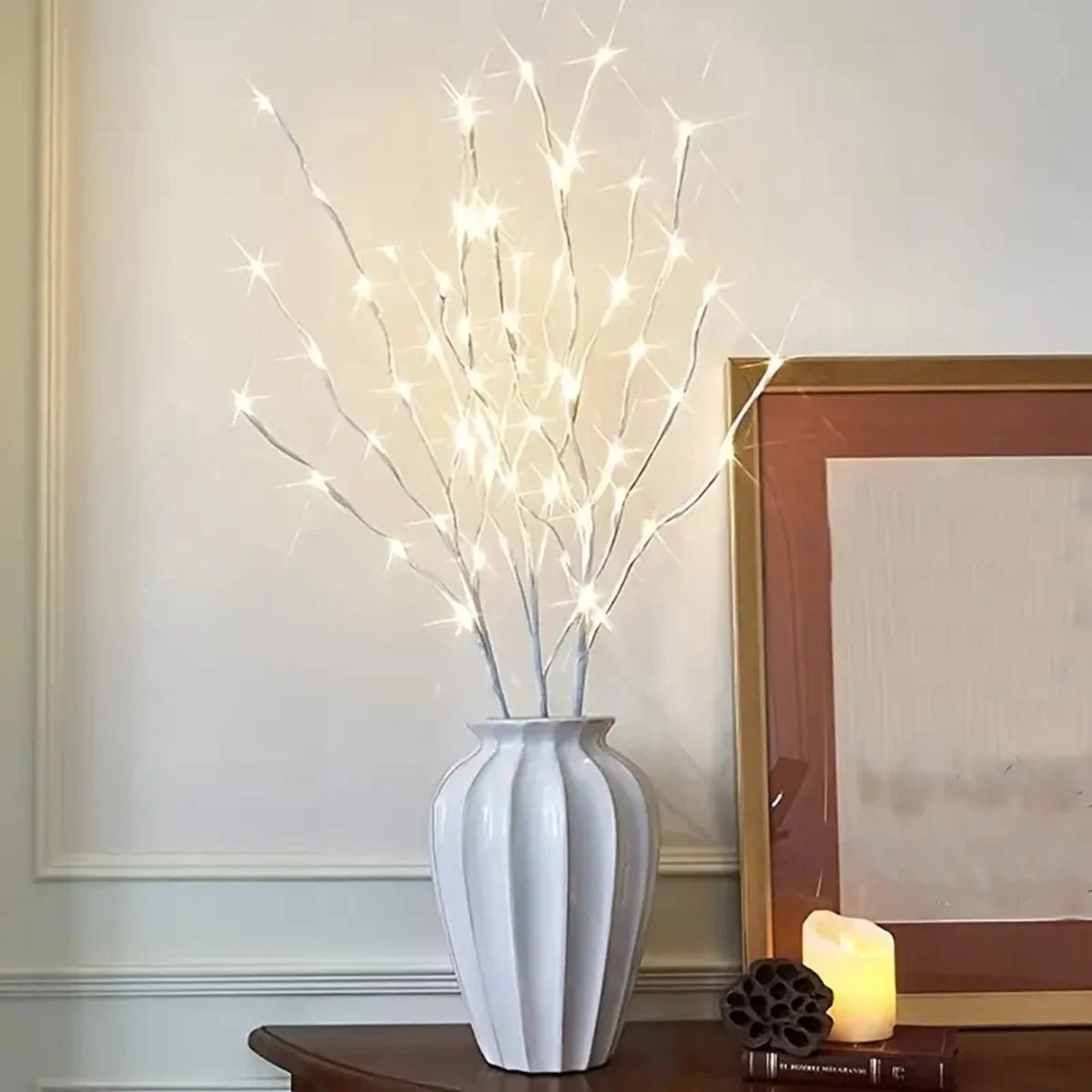 Battery Operated White Birch Branch Lights - 20 LED Decorative Willow Twigs