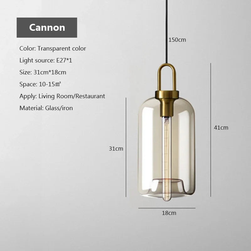 Nordic Single Head Glass Pendant Lamp - Creative Personality Restaurant Light