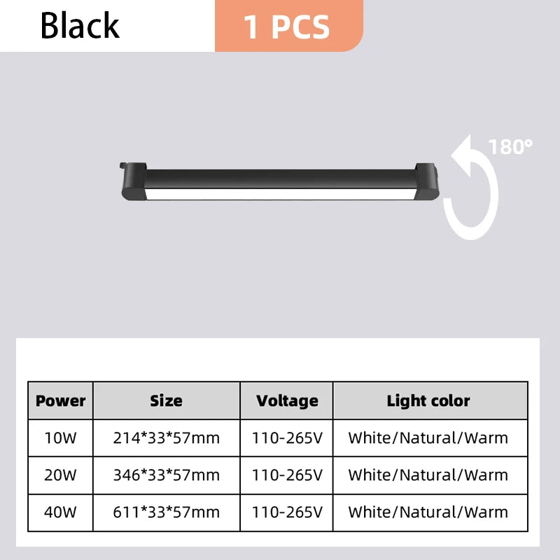 LED Track Light System & Rail Kit - Modern Ceiling Floodlight Spot Lighting Fixture for Living Room, Bedroom, Office & Clothing Store