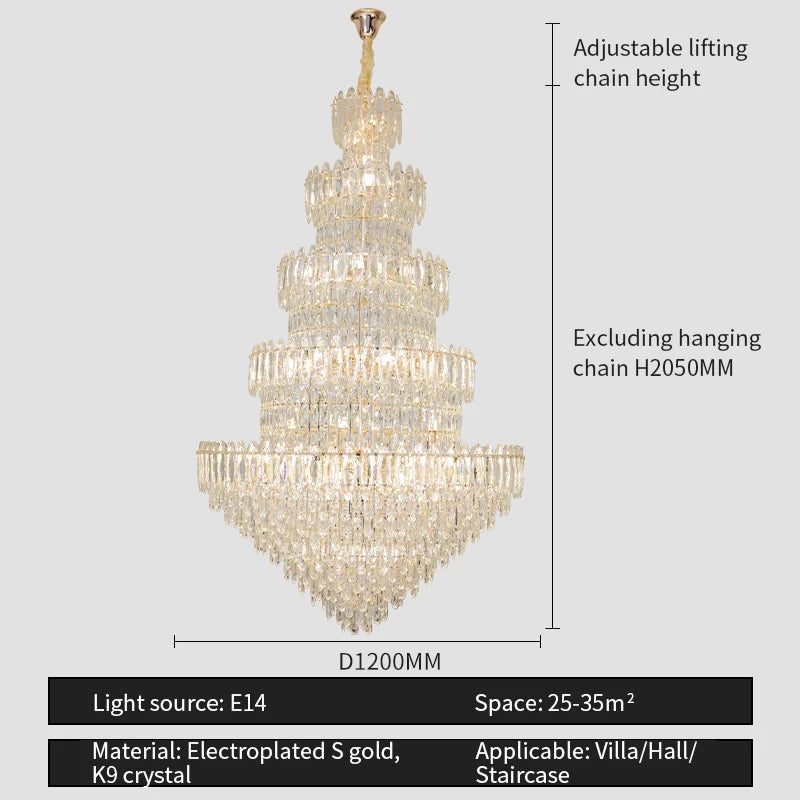 Modern Simple Crystal Chandelier Living Room Headlight Main Dining Room Light Luxury Style European high-end Lighting Lamps