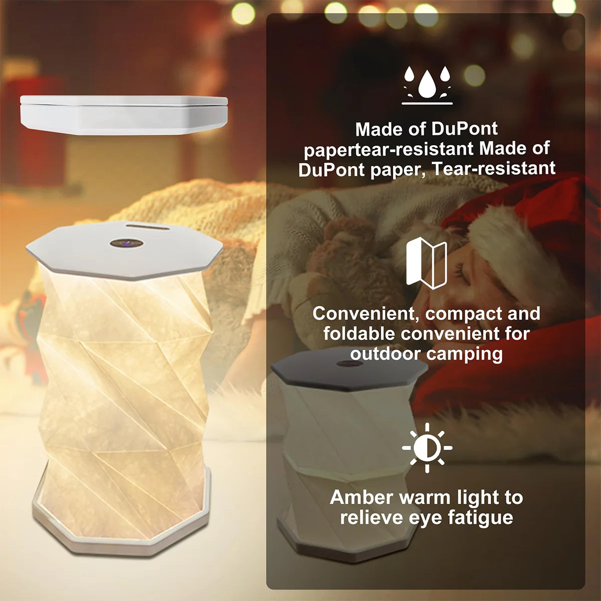 Modern LED Bedside Lamp - Minimalist Foldable Nightstand Light for Reading