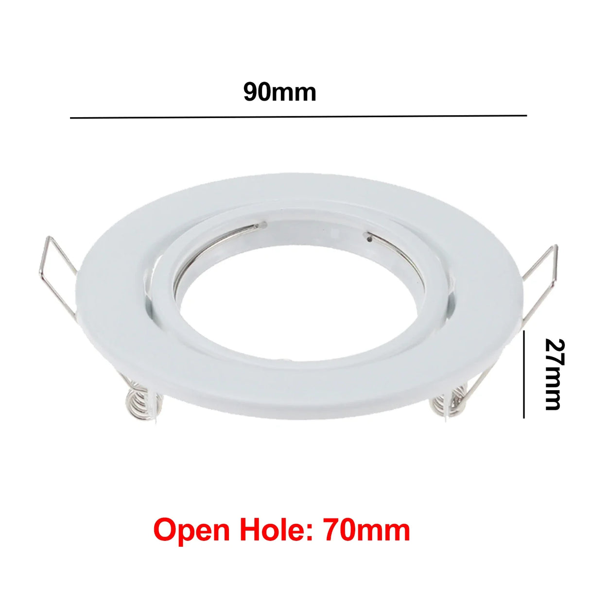 Round Adjustable LED Recessed Frame - Metal Spotlight Fitting for GU10 & MR16