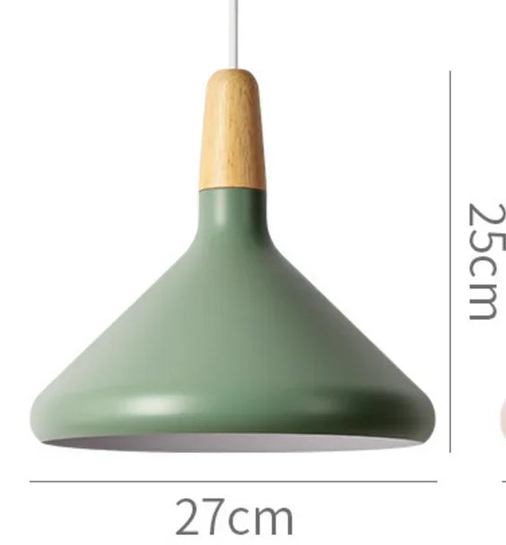 Modern Pendant Light Nordic Hanging Light Fixuture Suspension Macaron Dinning Living Room Hall Decoration Wood LED Lamp Lampara
