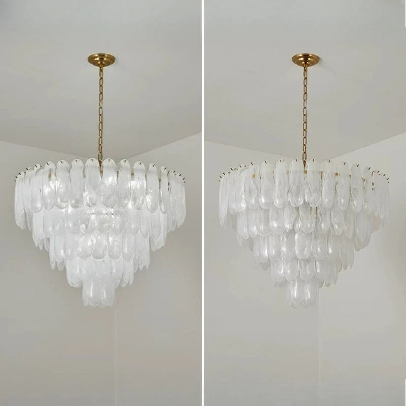 Luxury Modern Glass Chandelier Light - Decorative Ceiling Pendant Lamp Fixture for Living Room, Bedroom, Dining Room & Restaurant