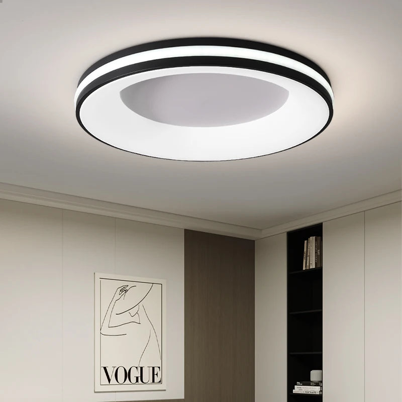 Nordic Wood Grain LED Ceiling Light - Minimalist Macaron Bedroom Decor
