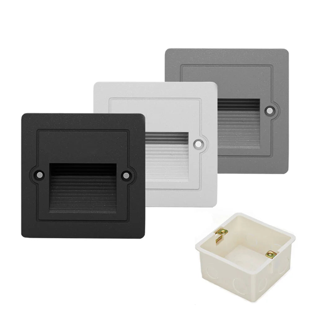 Outdoor Led Stair & Step Light 3W Waterproof Recessed Wall Corner Lamp For Home Landscape Pathway Stairway Garden Yard Footlight