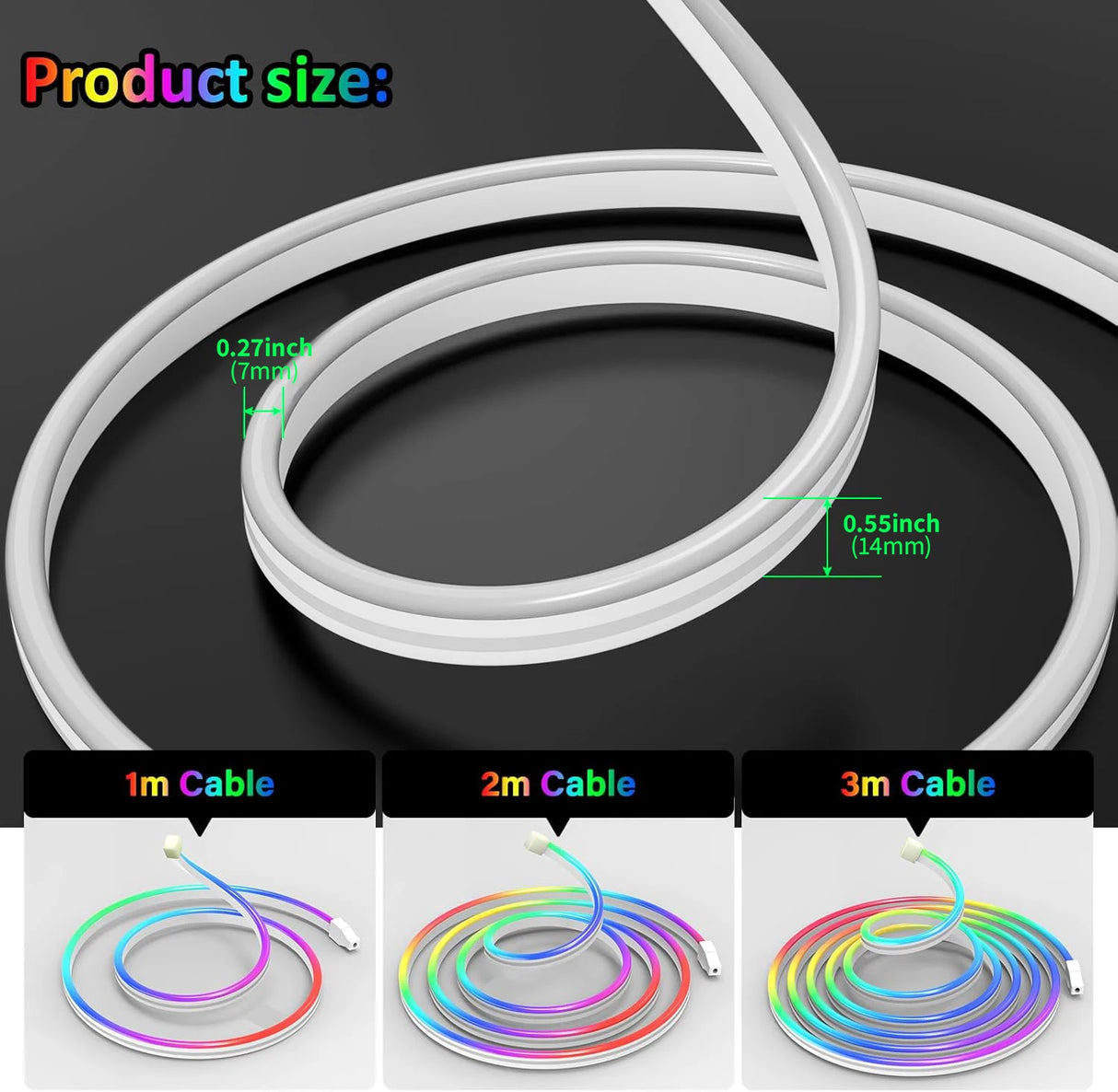 5V USB RGBIC Neon LED Light Strip - 1m-10m Flexible Waterproof Smart Dreamcolor Ribbon