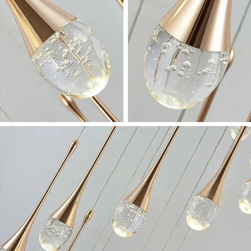 Modern Chandelier For Duplex Building Rotating Staircase Living Room Villa Lobby Home Crystal Bubble Decoration Lustre Luminaire