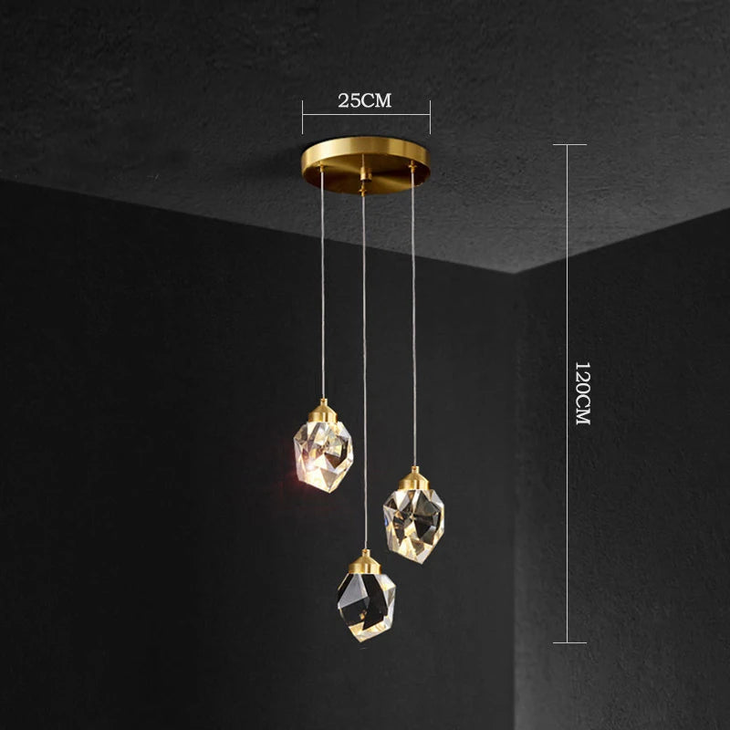 Modern Crystal Chandelier Indoor Crystal Ceiling Light Fixtures With Clear Solid Crystal For Living Room Hallway Kitchen Lamp