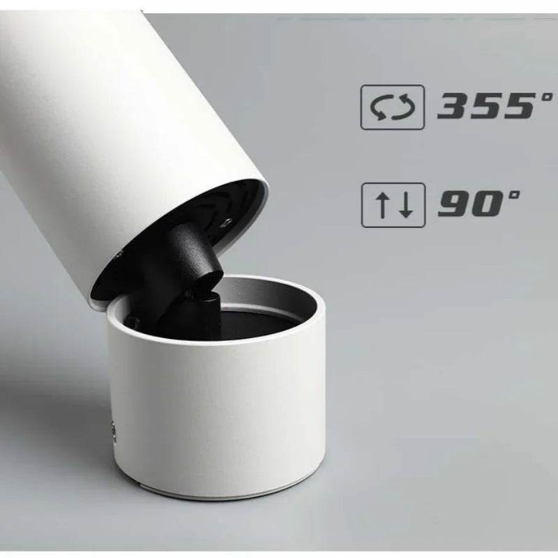 Rotating 355 ° Folding Surface Mounted Spot Light with No Opening Exquisite Ceiling COB Tube Light