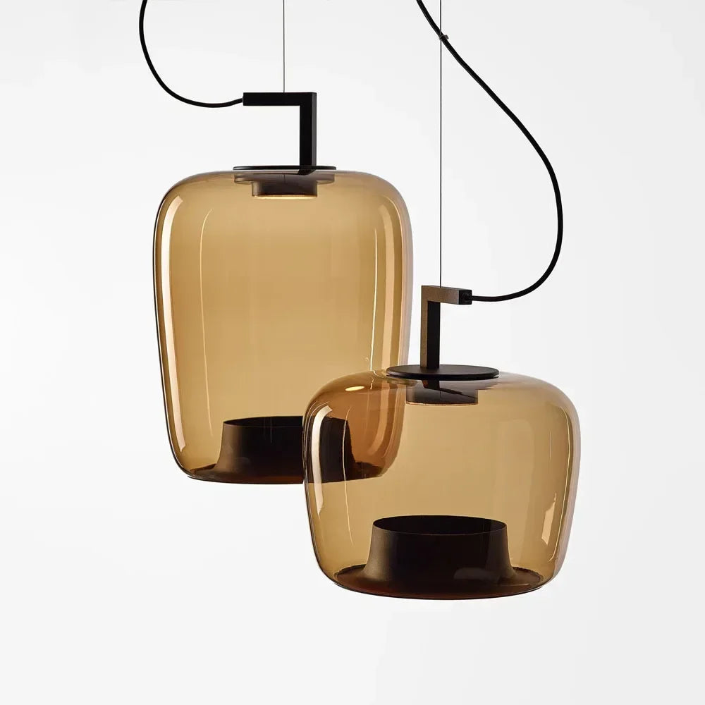 Nordic Glass Pendant Light - Minimalist Art Hanging Lamp for Bedroom & Bedside