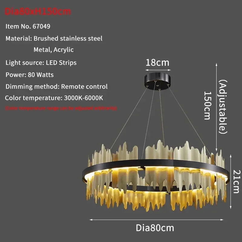 Modern Chandeliers For Dining Room Living Room With Remote Control LED Hanging Lamp Kitchen Island Pendant Light Lustre Fixtures
