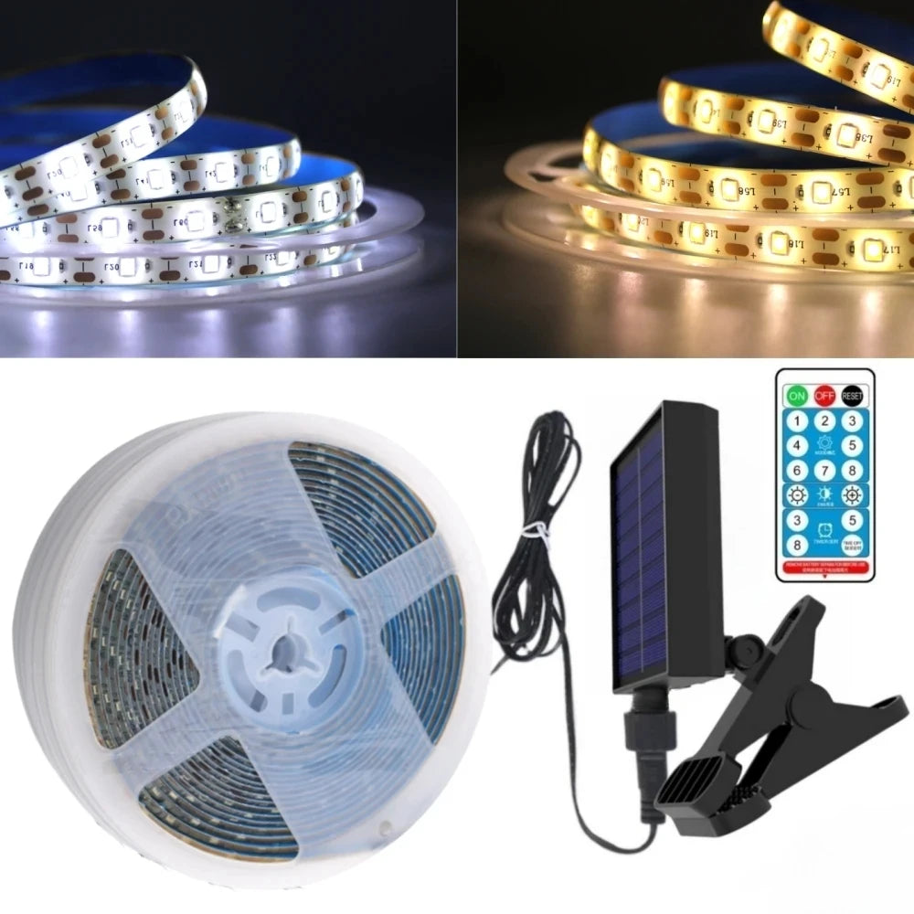 5V Solar LED Stripe Outdoor IP65 Waterproof String Lamp Garden Decoration Street Garland 8 Modes Fairy Lights