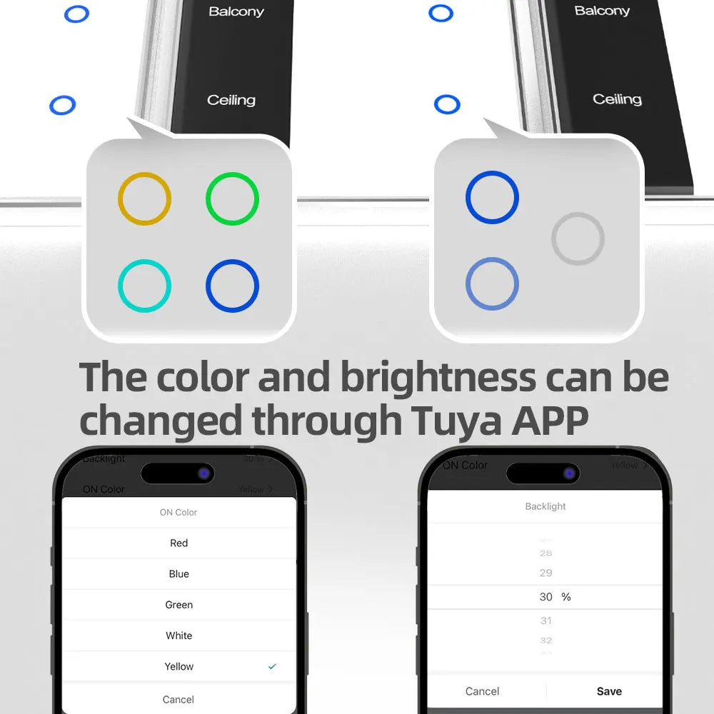 Zigbee DIY Smart Light Switch with Touch Screen Display - US Standard Tuya Wall Switch