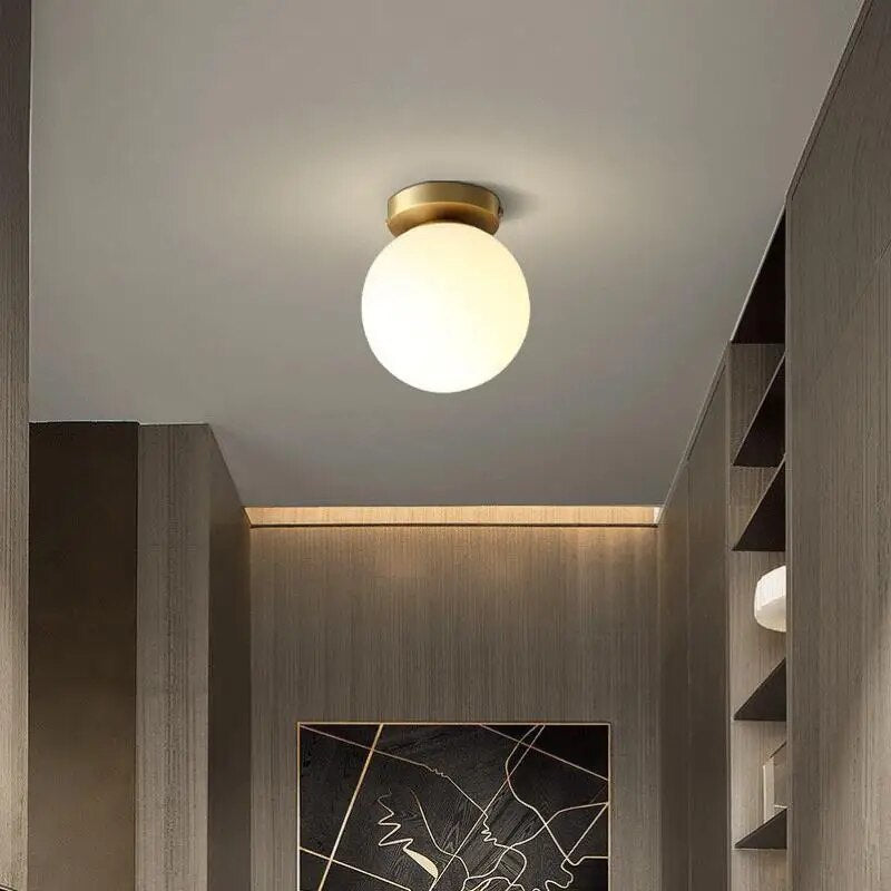 Modern Corridor Ceiling Light Nordic Personality Creative Round Glass Ball Ceiling Lamp For Home Kids Room Decorations Lighting