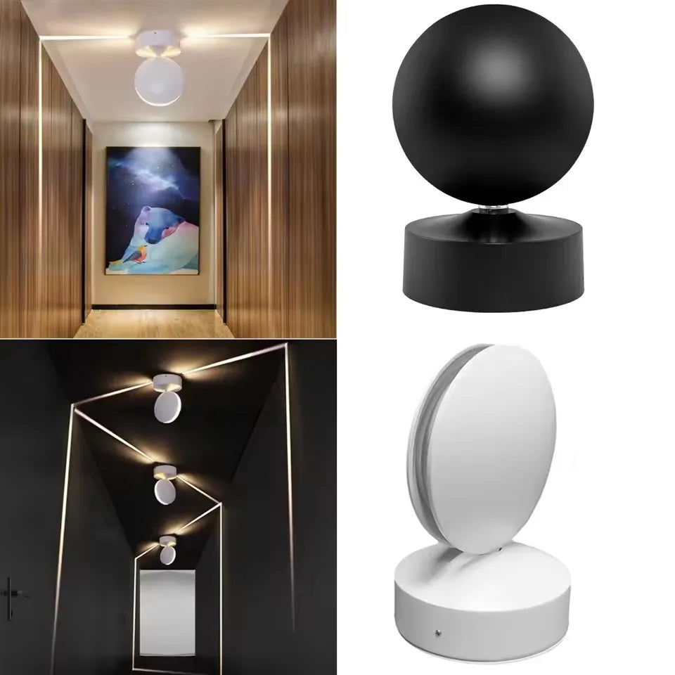 9W Round LED Window Sill Light (360° Beam Angle) - Architectural Trick Light Wall Sconce for Window Frames, Hotel Corridors & Bars