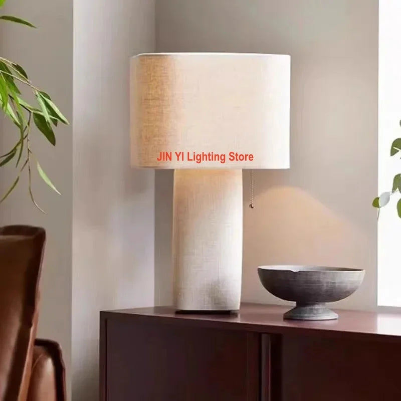 Italian Living LED Room Floor Lamp Modern Simple Quiet Style Bedroom Headboard Fabric Decoration Lamp Containing Light Bulbs