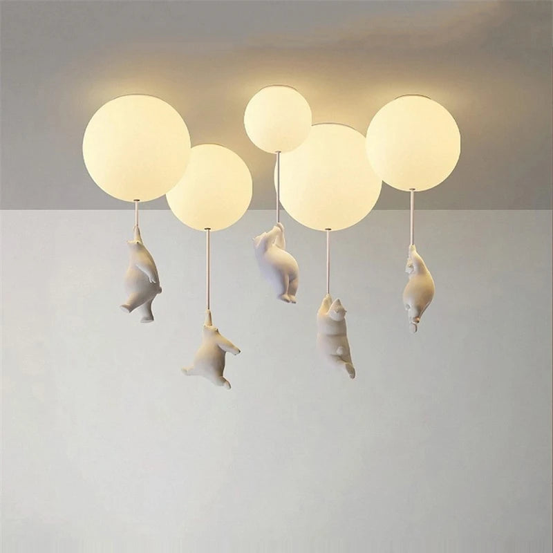 Indoor Lighting Children Cartoon LED Ceiling Lights Lovely Bear Pendant Light Designer Ceiling Lamps Bedroom Decor Hanging Lamp
