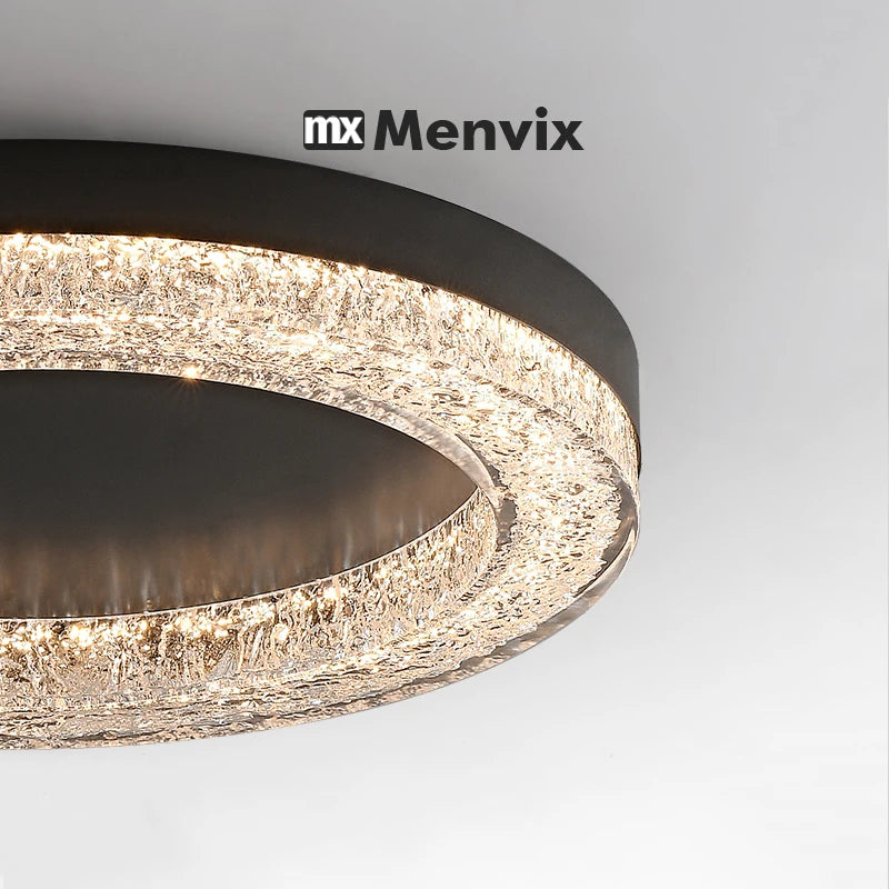 Italian Luxury LED Crystal Chandelier - Modern Flush Mount Ceiling Light