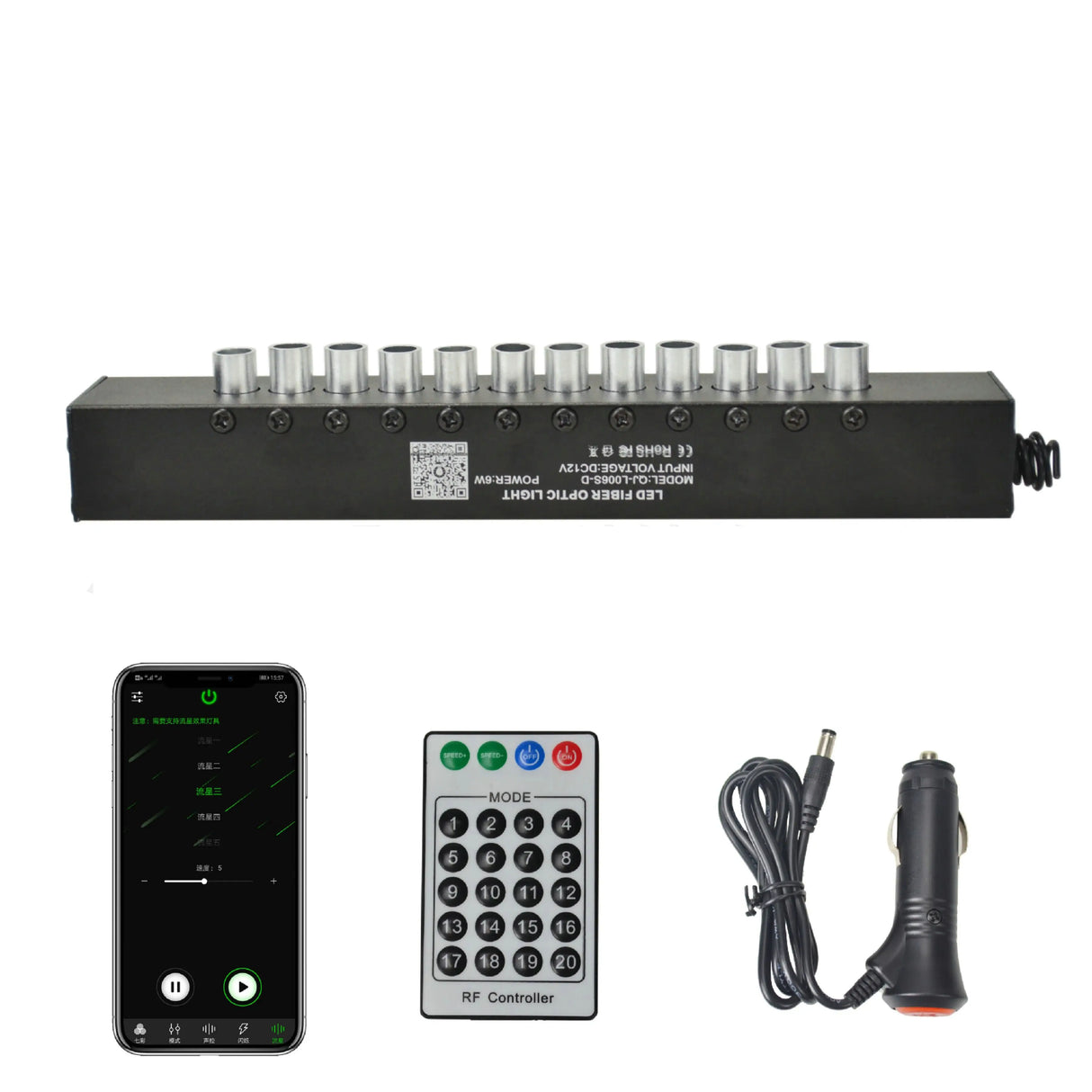 Smart Shooting Star Headliner Kit - 6W RGB 12-LED Meteor Light Source - Bluetooth App Control & Music Sync for Luxury Car Roof & Home Star Ceiling