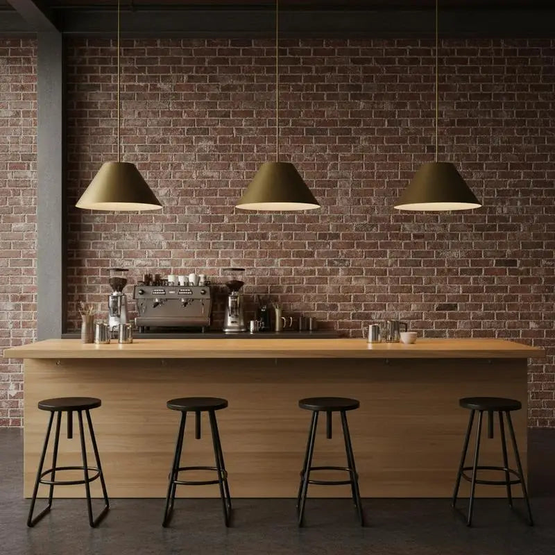 22" LED Brass Pendant Light Fixture - Modern Integrated Design for Home Decor