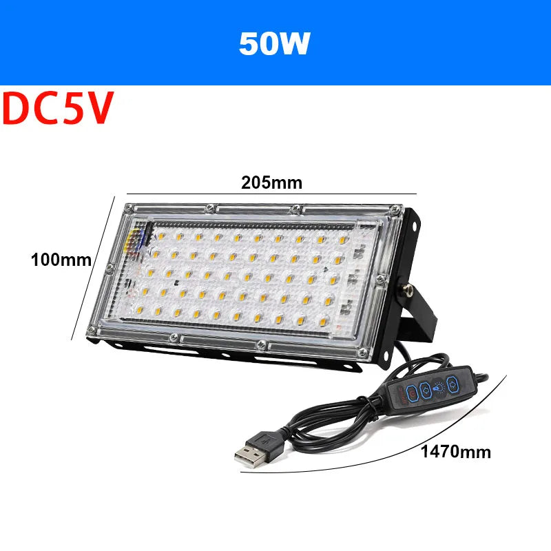 LED Light Adjust Angle Blue Light Floodlight 50/100/150W EU (No) Plug AC220V Outdoor LED Spotlights USB DC5V Party Lighting Lamp