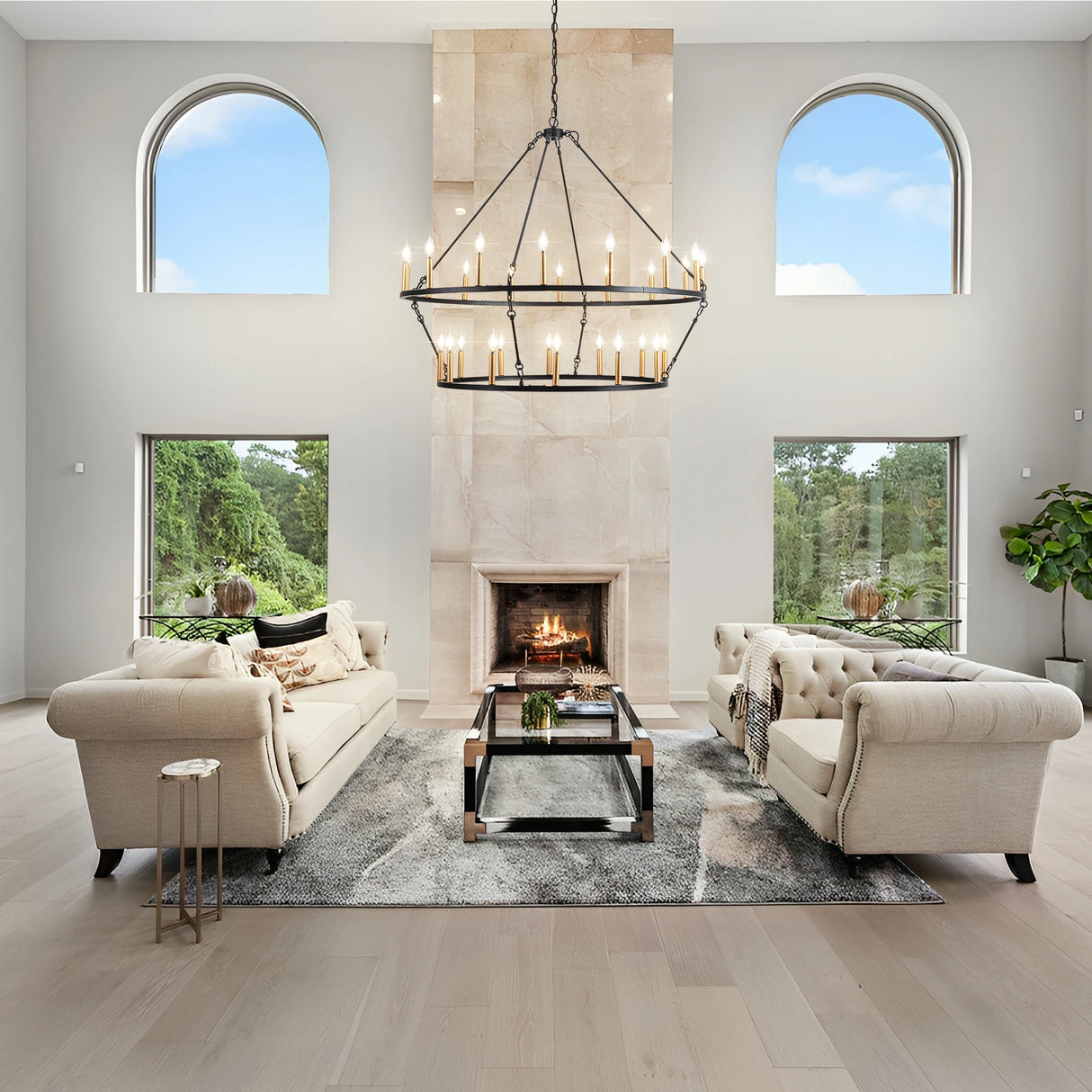 Classic Black Chandeliers Rustic Traditional Farmhouse Chandelier For High Ceilings With Adjustable Chain Foyer Fixtures