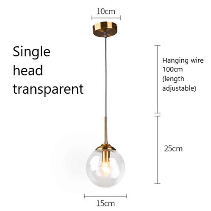 Nordic Modern Glass Pendant Lights LED Hanging Lamp for Kitchen Dining Room Bedroom Nordic Pendant Lamps Home Lighting Fixtures