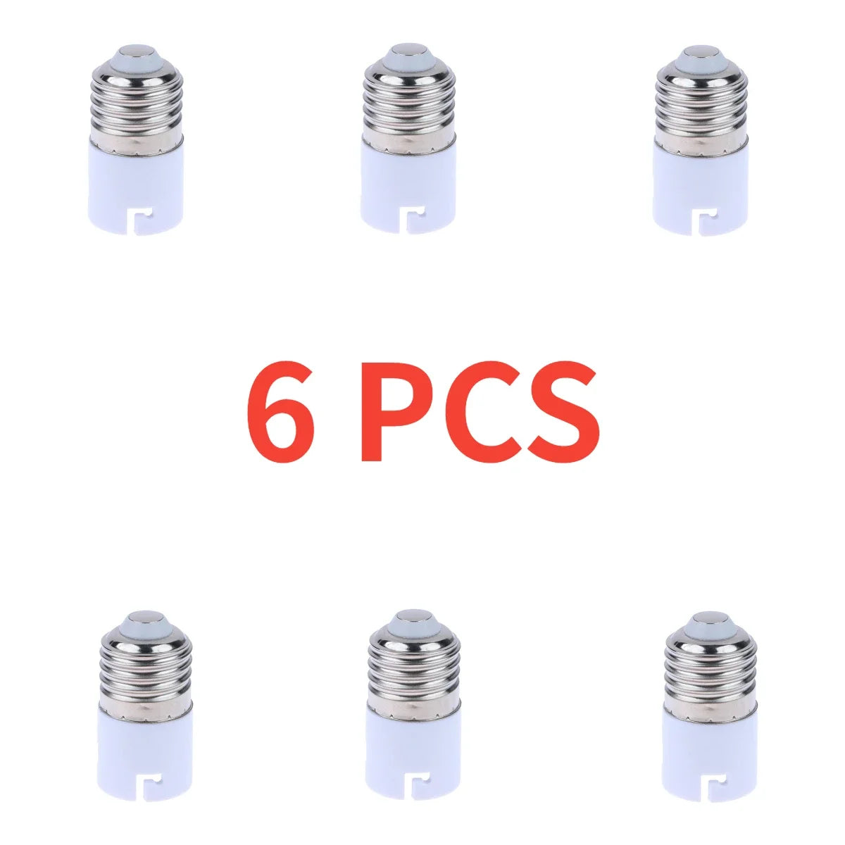 E27 to B22 Light Socket Adapter Converter (1/3/6/10 Pack) - AC 110V-220V Screw to Bayonet Bulb Holder Extender for LED Lamps