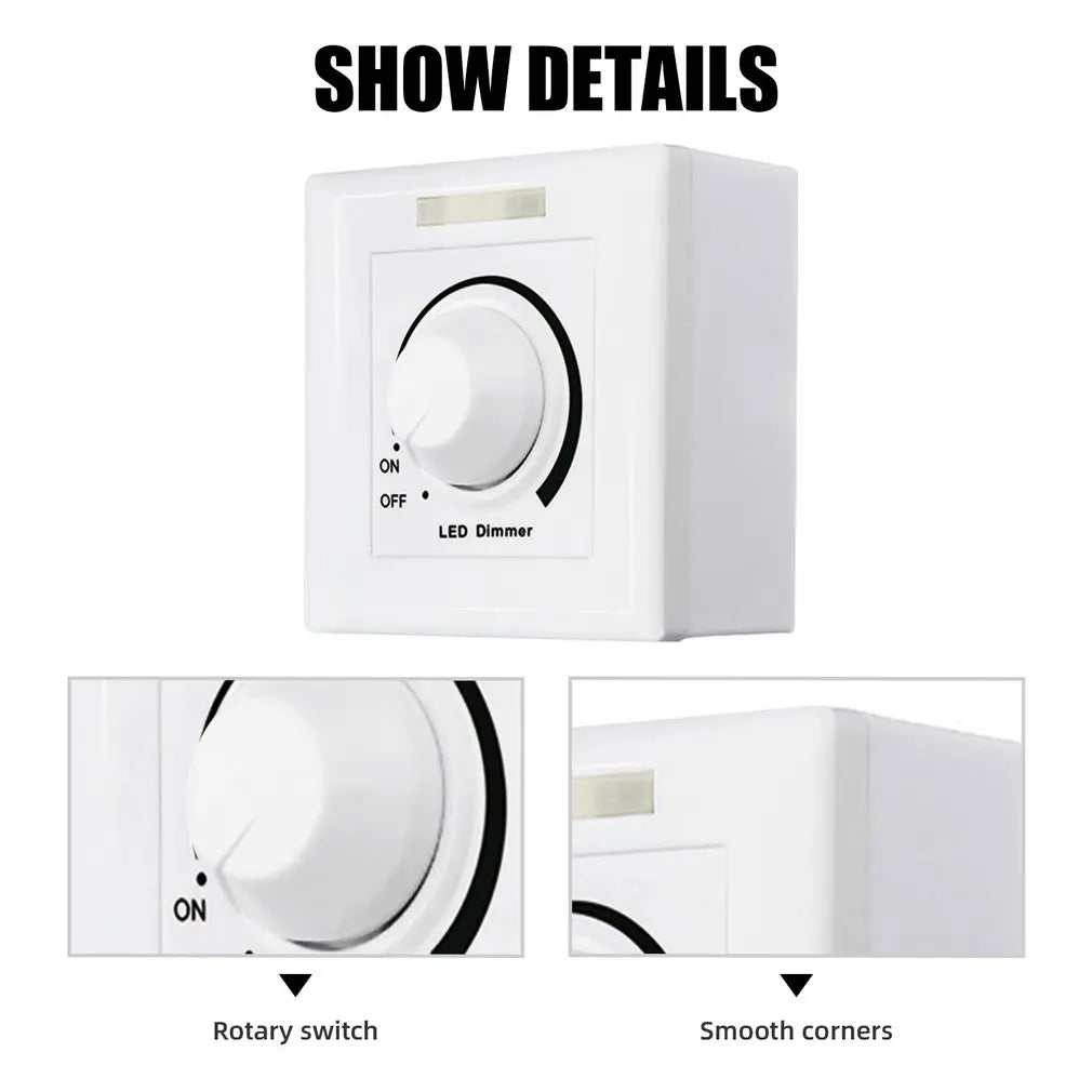 LED Control Dimmer 0 -10V 1-10V LED Light Dimmer Switch AC110V 220V Brightness Easy Adjustable Recessed Installation