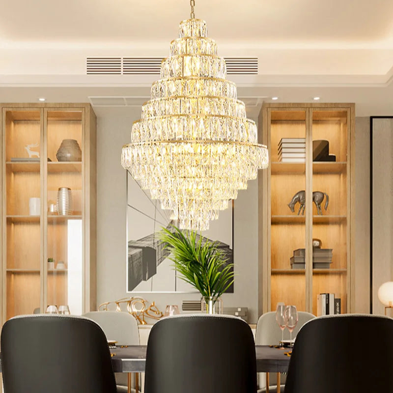 Luxury Crystal Chandelier Ceiling Pendant Lamp for Living Room Żyrandol Lamps Home Decor Lustre Salon Ceiling Light Fixtures