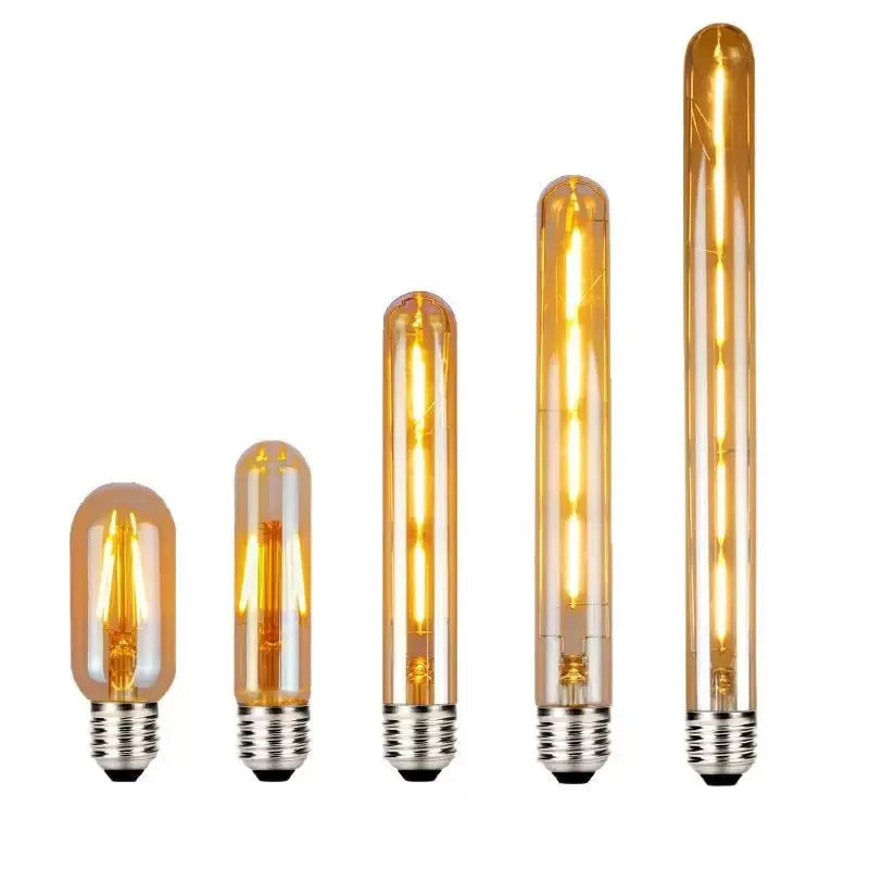 Vintage Golden Glass LED Filament Bulb - E27 Base T45 T185 T300 Chandelier Lamp