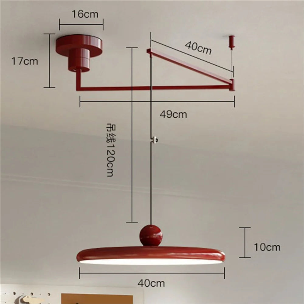 French Rocker Chrome LED Chandelier - Displaceable Modern Hanging Lamp