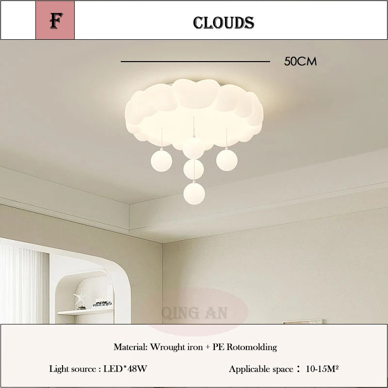 Modern Cloud LED Ceiling Light - Bubble Ball Lamp for Children's Bedroom