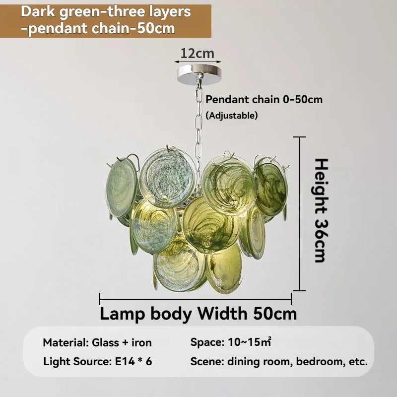 French Glass Chandelier Simple Crystal Pendant Light for Living Room Bedroom Dining Room Home Decor Indoor Lighting Hanging Lamp