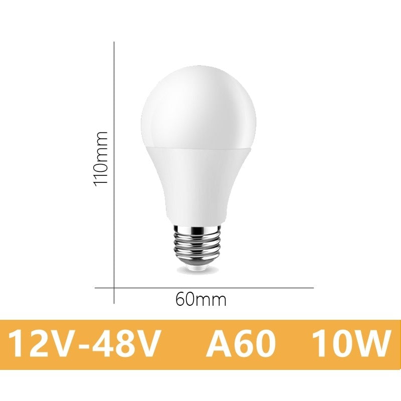 LED low-voltage bulb AC/DC12V 24V 36V 48V E27 B22 10W Bombilla For Solar Led Light Bulbs 12 Volts Low Voltages Lamp Lighting