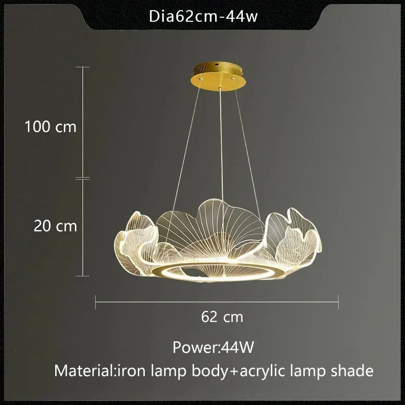 Modern Petal Pendant Light Ring Highlight Acrylic Restaurant Bedroom Decorativos Deluxe Design Living Room Hanging Lamp Fixtures