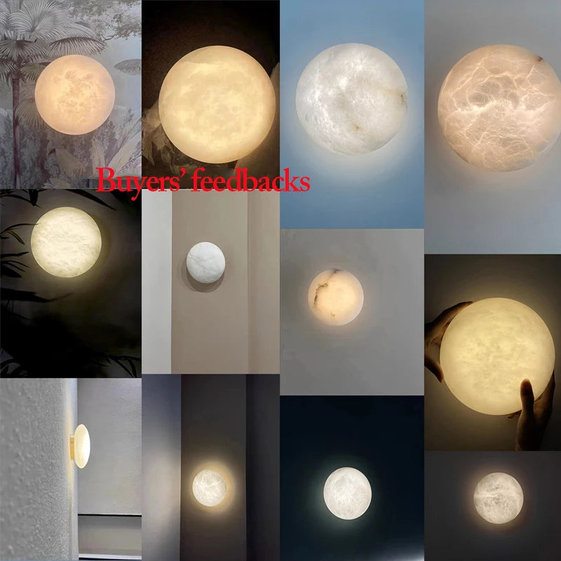 Modern Natural Marble LED Wall Lamp Copper Wall Sconce Living Room Bedroom Aisle Corridor Foyer Hotel Indoor Lighting Home Decor