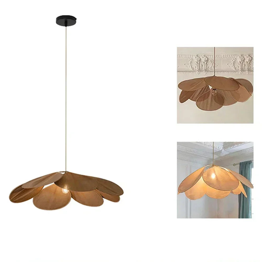 Fabric Flower Pendant Lamp Cloth Hanging Chandelier Light Fixture for Dining Room Living Room Bedroom