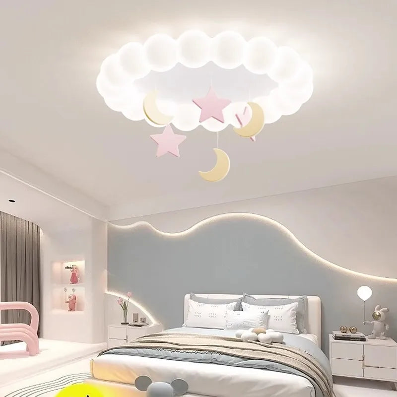 Children's Room Bubble Cloud Ceiling Light Color Star Moon Cloud Light Romantic Princess Room girl Bedroom Ceiling Lamps
