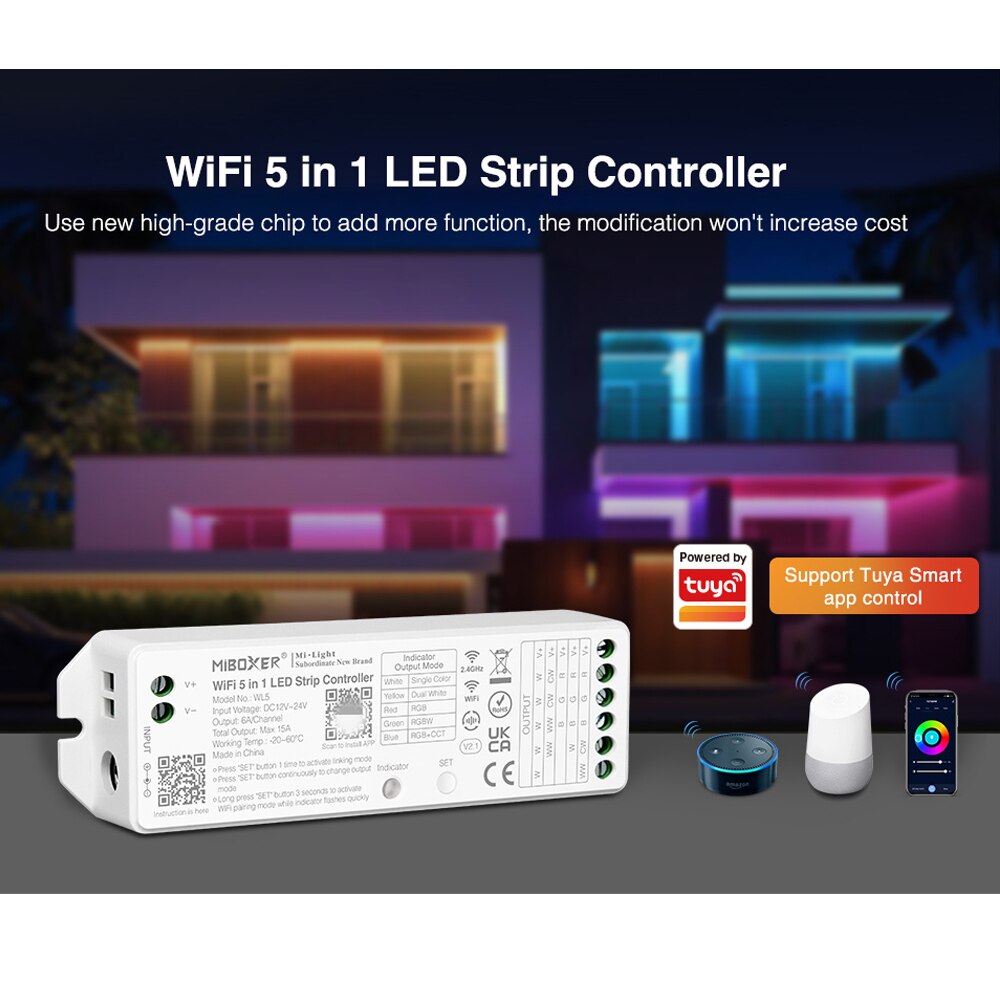 Milight Miboxer Smart Controller WL5 WL-Box1 T1 T2 T3 T4 P1 P2 P3 RF 2.4G 5in1 WIFI Voice For Single Color CCT RGB RGBW Wireless