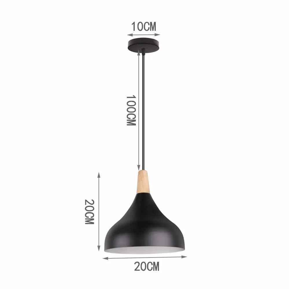 Modern Simple Pendant Lights Wood Nordic E27 Hanging Pendant Lamps Restaurant Bar Living Room Bedside Lighting Fixture Luminaire