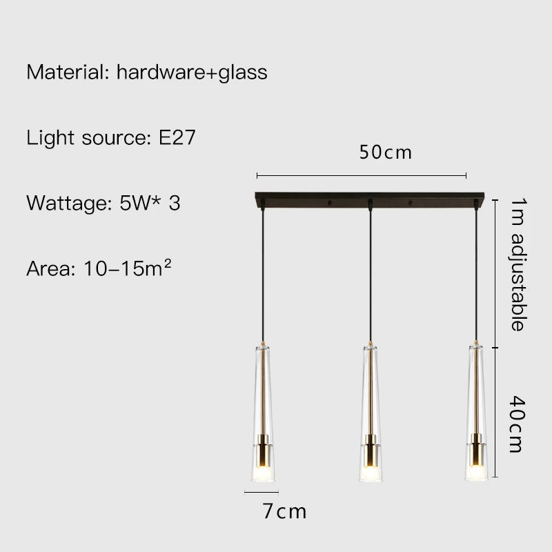 Modern Simple LED Pendant Lamp For Bedroom Bedside Dining Room Kitchen Bathroom Gold Glass Decoration Design Chandelier Lights