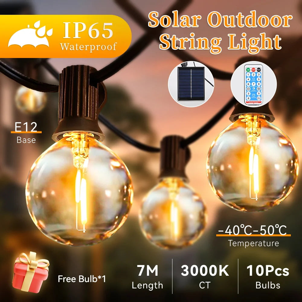 Outdoor Solar Fairy String Lights - Waterproof LED Garden Decorative Lighting