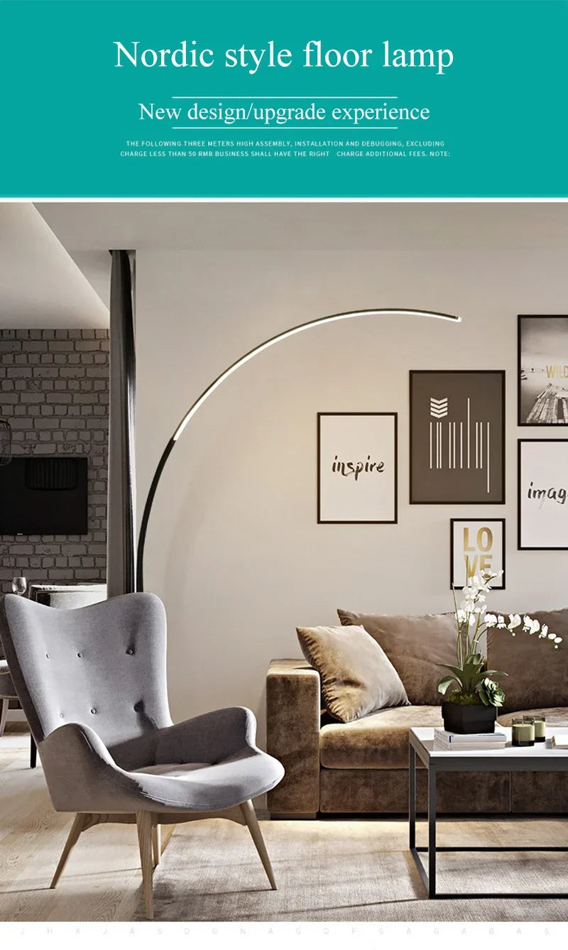 Modern Nordic LED Floor Lamp | Minimalist Fishing Light for Study & Living Room