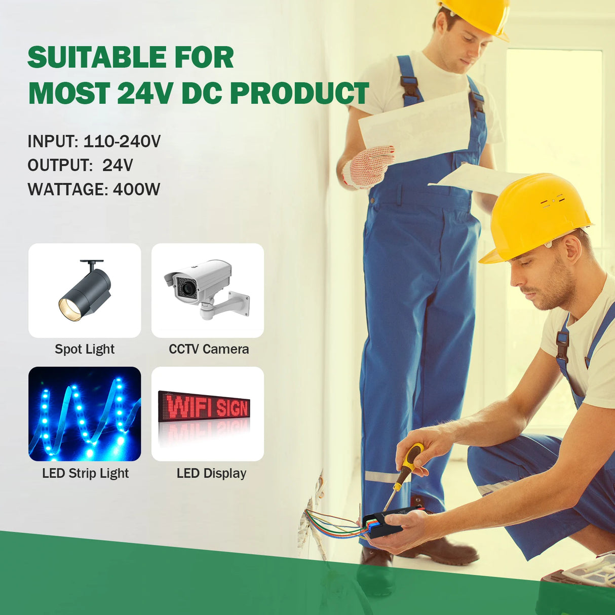 Ultra-Thin LED Power Supply - 12V / 24V DC Lighting Transformer (60W-400W)