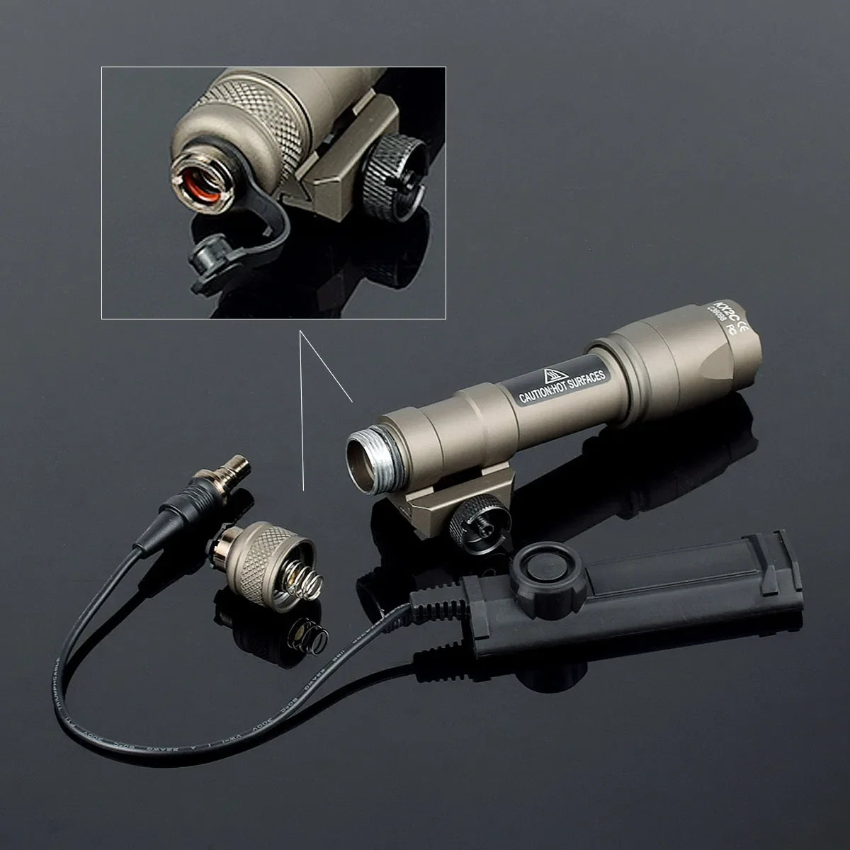 Tactical M600 / M300 LED Scout Light with Dual Pressure Switch for 20mm Rail